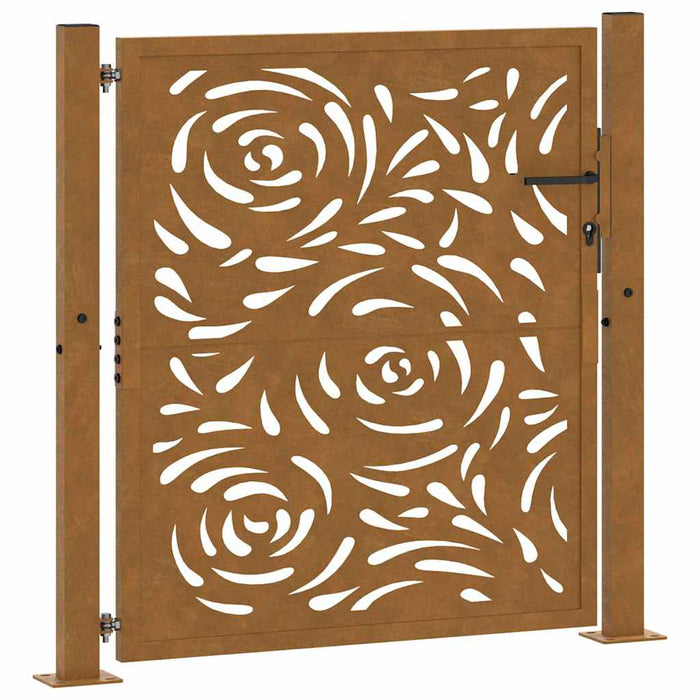 Poartă de grădină 100x100 cm, oțel rezistent la intemperii, model flacără WALTI