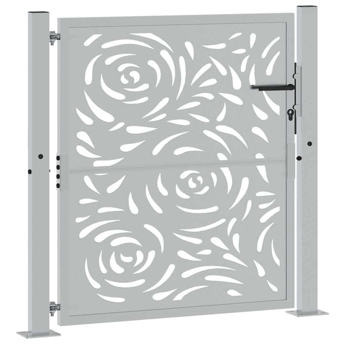Poartă de grădină 100x100 cm, oțel rezistent la intemperii, model flacără WALTI