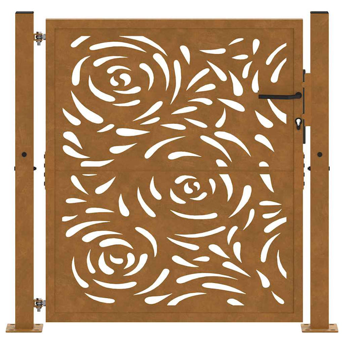 Poartă de grădină 100x100 cm, oțel rezistent la intemperii, model flacără WALTI
