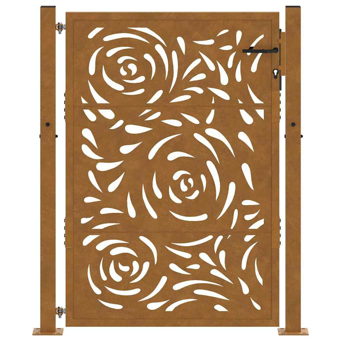 Poartă de grădină 100x125 cm, oțel rezistent la intemperii, model flacără WALTI