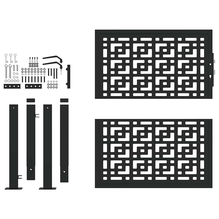 Poartă de grădină neagră 100x100 cm, oțel, model cruce WALTI
