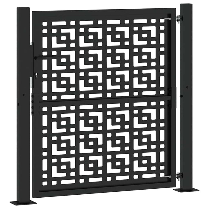Poartă de grădină neagră 100x100 cm, oțel, model cruce WALTI