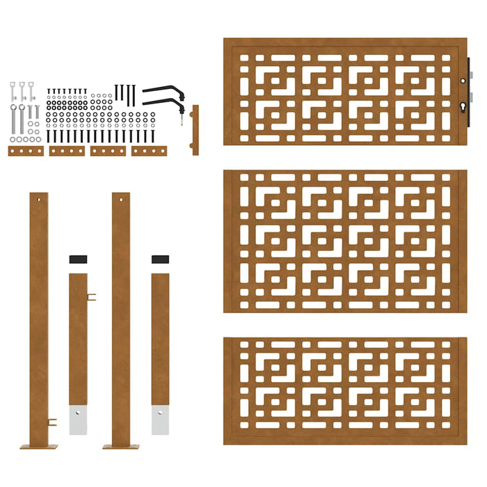 Poartă de grădină 100x150 cm, oțel rezistent la intemperii, model cruce WALTI