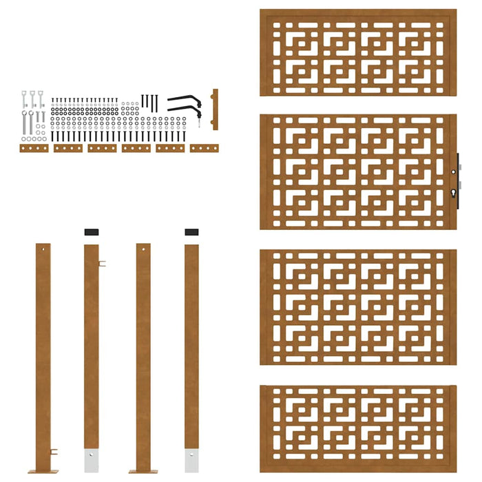 Poartă de grădină 100x200 cm, oțel rezistent la intemperii, model cruce WALTI