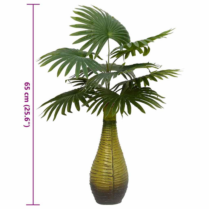 Plantă artificială de palmier 9 frunze 65 cm verde - WALTI WALTI