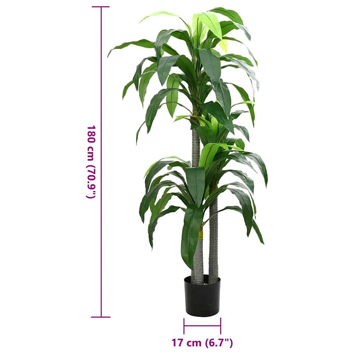 Copac artificial Dracaena 36 de frunze 180 cm verde - WALTI WALTI