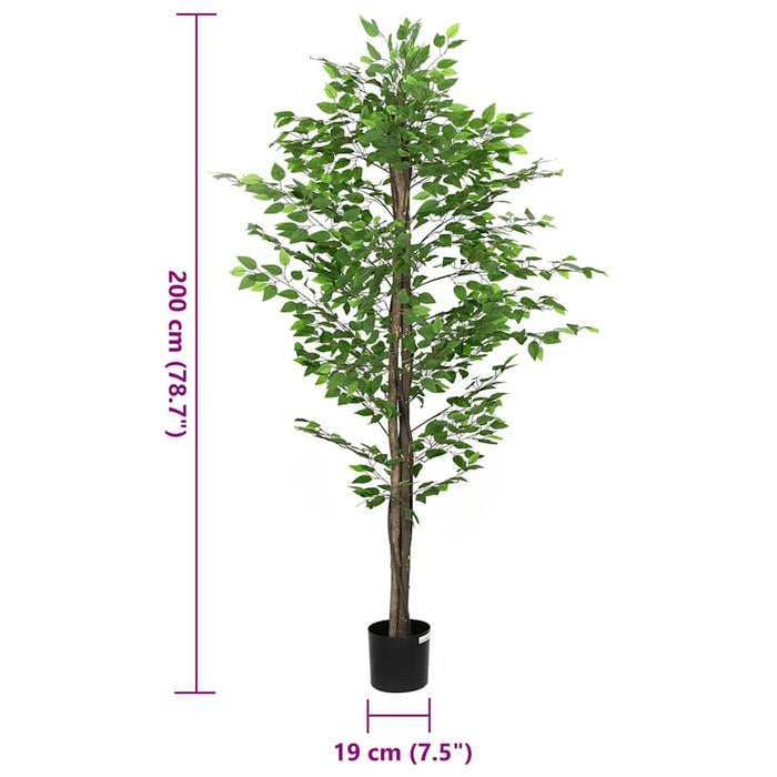 Plantă Ficus artificială 1260 frunze 200 cm verde - WALTI WALTI