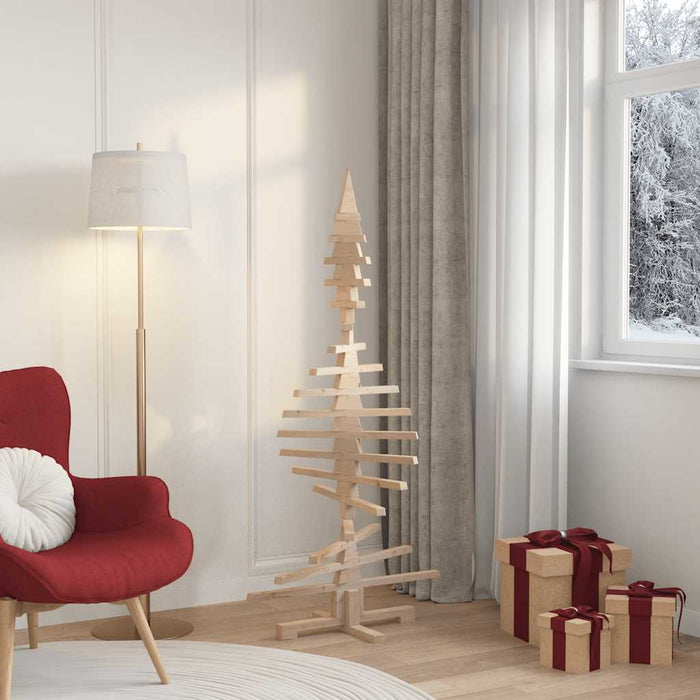 Brad de Crăciun din lemn pentru decor 150 cm, lemn masiv de pin - WALTI WALTI