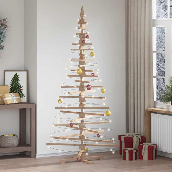 Brad de Crăciun din lemn decorativ, 210 cm, lemn de pin masiv WALTI