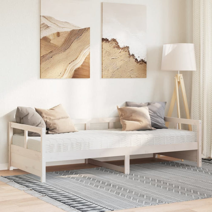 Pat de zi cu saltea, alb, 80x200 cm, lemn masiv pin - WALTI WALTI