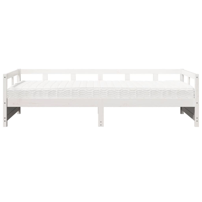 Pat de zi cu saltea, alb, 90x200 cm, lemn masiv pin - WALTI WALTI