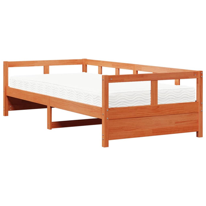Pat de zi cu saltea, maro ceruit, 90x200 cm, lemn masiv pin - WALTI WALTI