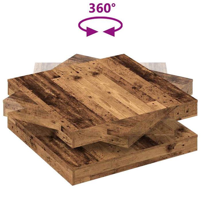 Măsuță cafea rotativă 360 grade, lemn vechi 90x90x34,5 cm - WALTI WALTI