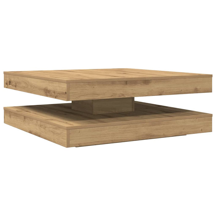 Măsuță cafea rotativă 360 grade, stejar artizanal 90x90x34,5 cm - WALTI WALTI