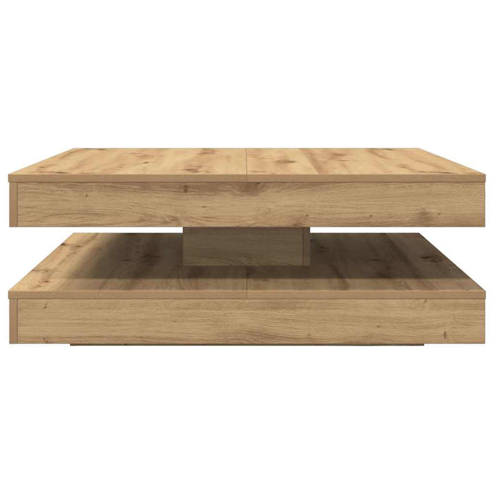 Măsuță cafea rotativă 360 grade, stejar artizanal 90x90x34,5 cm - WALTI WALTI