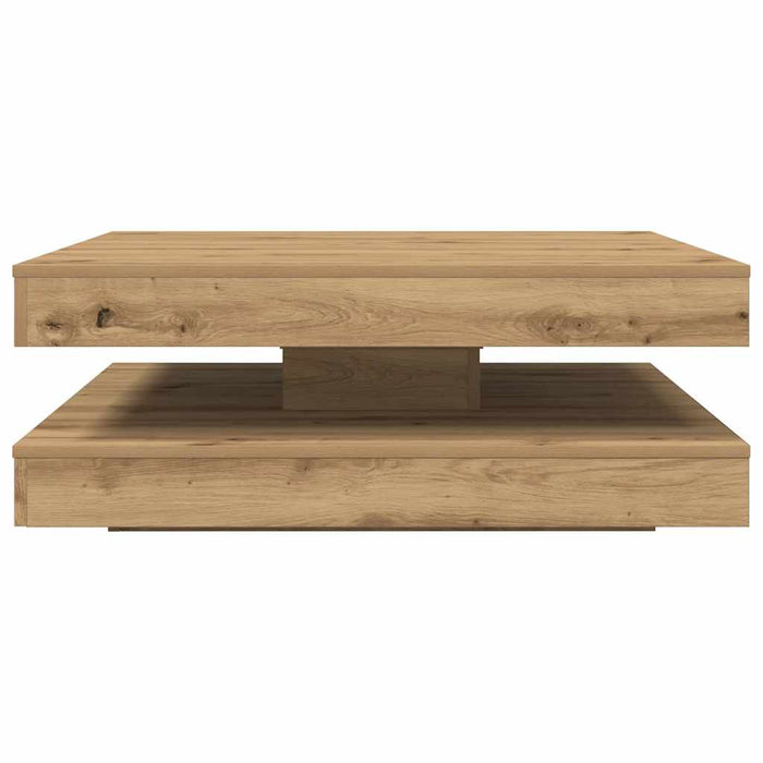 Măsuță cafea rotativă 360 grade, stejar artizanal 90x90x34,5 cm - WALTI WALTI