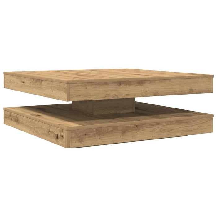 Măsuță cafea rotativă 360 grade, stejar artizanal 90x90x34,5 cm - WALTI WALTI
