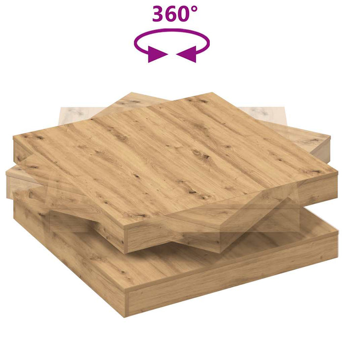 Măsuță cafea rotativă 360 grade, stejar artizanal 90x90x34,5 cm - WALTI WALTI