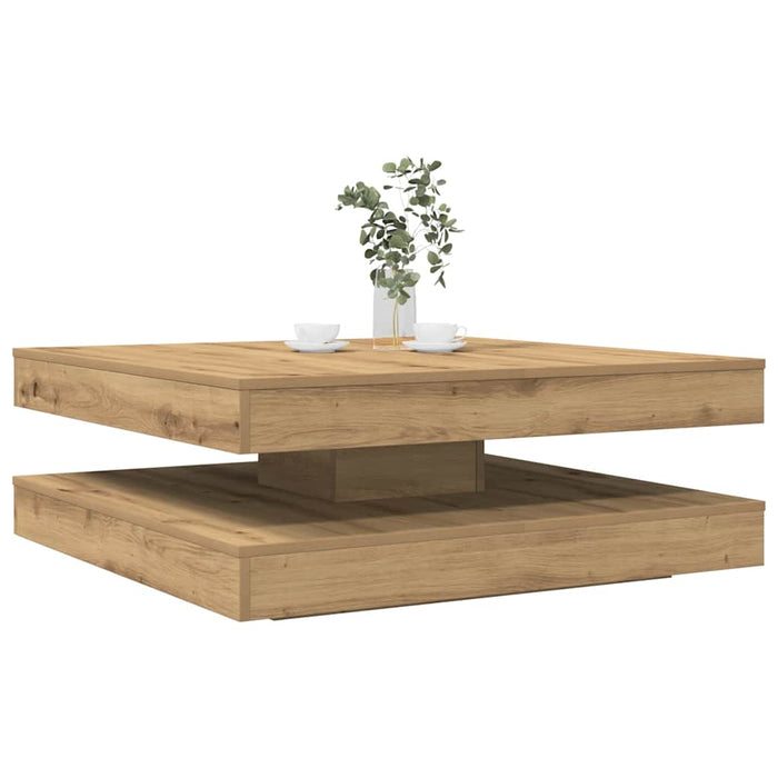 Măsuță cafea rotativă 360 grade, stejar artizanal 90x90x34,5 cm - WALTI WALTI