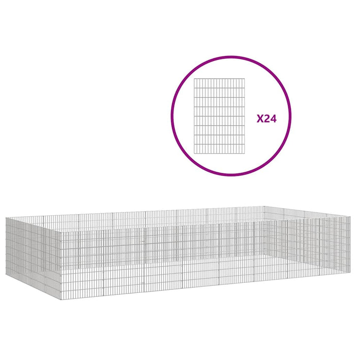 Adăpost pentru animale cu 24 panouri, 54x80 cm, fier galvanizat - WALTI WALTI