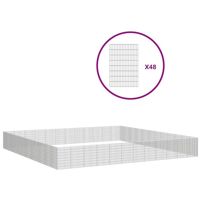 Adăpost pentru animale cu 48 panouri, 54x80 cm, fier galvanizat WALTI
