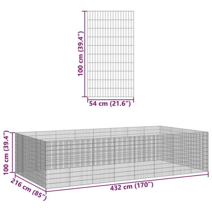 Adăpost pentru animale cu 24 panouri, 54x100 cm fier galvanizat - WALTI WALTI