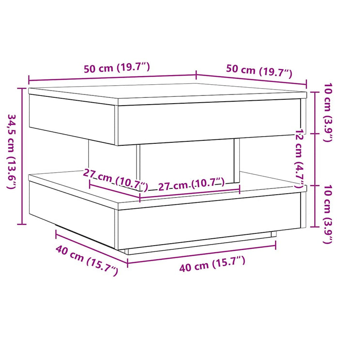 Măsuță cafea rotativă 360 grade, alb 50x50x34,5 cm - WALTI WALTI