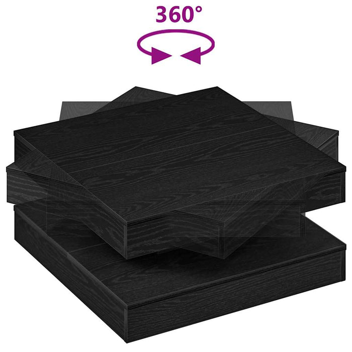 Măsuță cafea rotativă 360 grade, negru 70x70x34,5 cm - WALTI WALTI