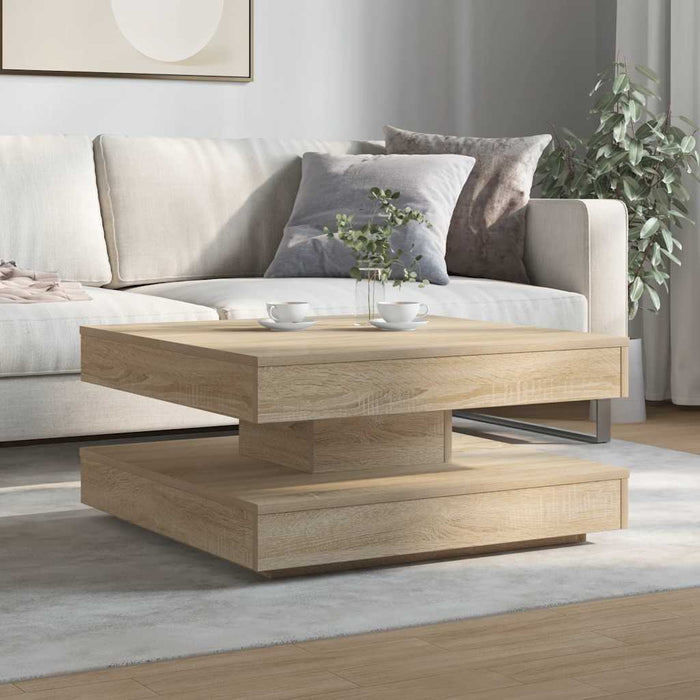 Măsuță cafea rotativă 360 grade, stejar sonoma 70x70x34,5 cm - WALTI WALTI