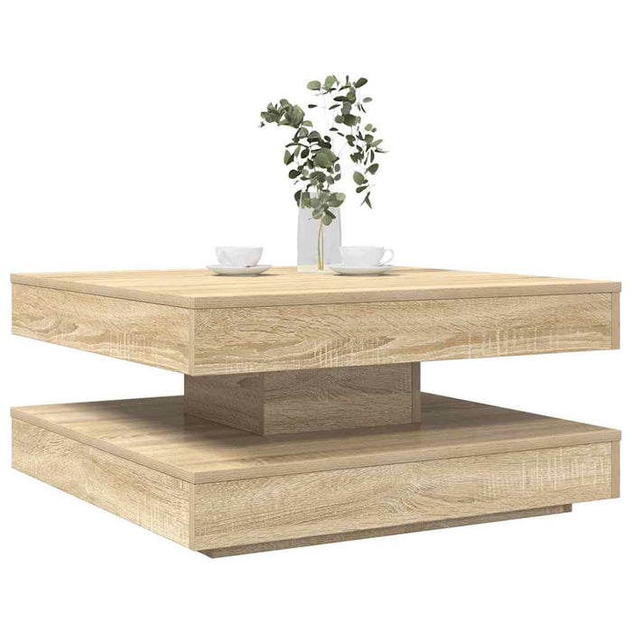 Măsuță cafea rotativă 360 grade, stejar sonoma 70x70x34,5 cm - WALTI WALTI