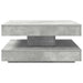 Măsuță cafea rotativă 360 grade, gri beton 70x70x34,5 cm - WALTI WALTI