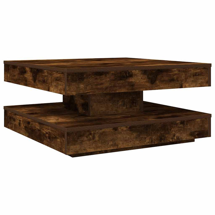 Măsuță cafea rotativă 360 grade, stejar fumuriu 70x70x34,5 cm - WALTI WALTI