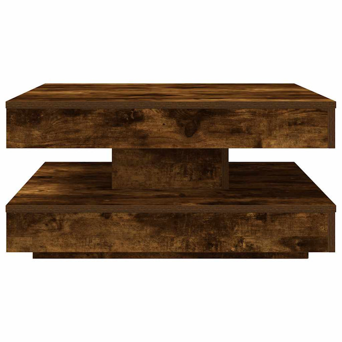 Măsuță cafea rotativă 360 grade, stejar fumuriu 70x70x34,5 cm - WALTI WALTI