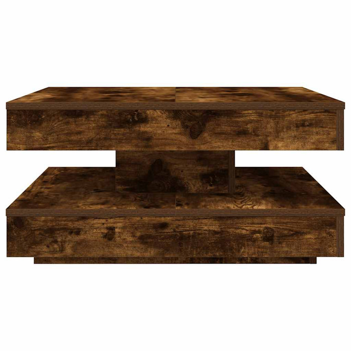 Măsuță cafea rotativă 360 grade, stejar fumuriu 70x70x34,5 cm - WALTI WALTI