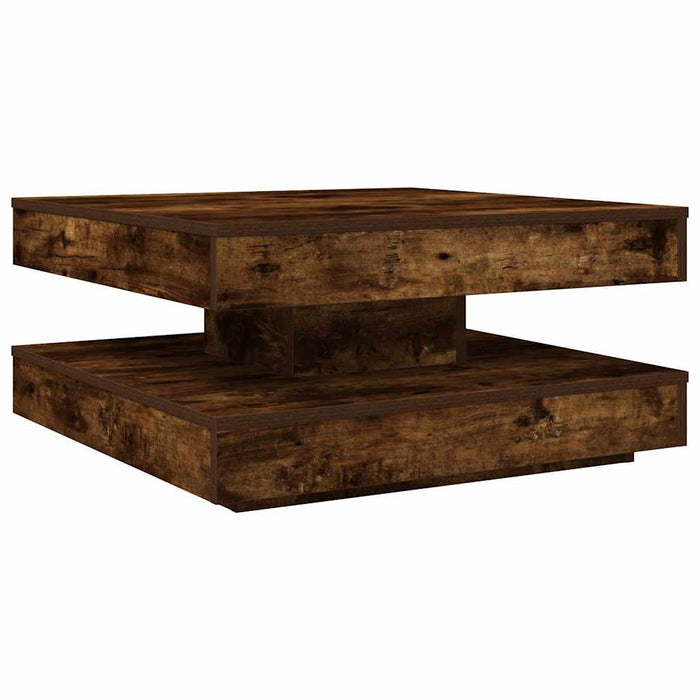 Măsuță cafea rotativă 360 grade, stejar fumuriu 70x70x34,5 cm - WALTI WALTI