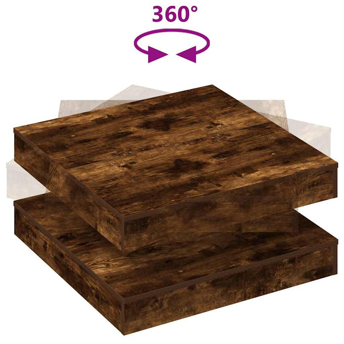 Măsuță cafea rotativă 360 grade, stejar fumuriu 70x70x34,5 cm - WALTI WALTI