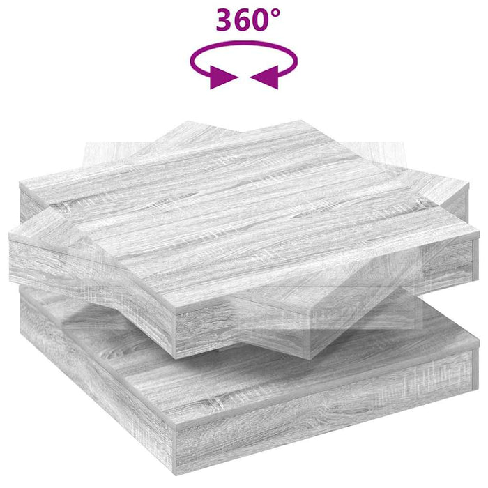 Măsuță cafea rotativă 360 grade, sonoma gri 70x70x34,5 cm - WALTI WALTI