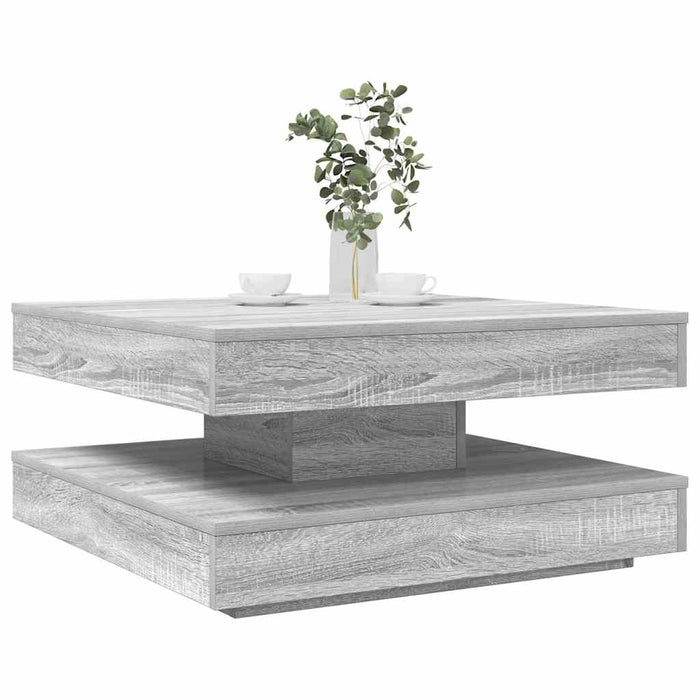 Măsuță cafea rotativă 360 grade, sonoma gri 70x70x34,5 cm - WALTI WALTI