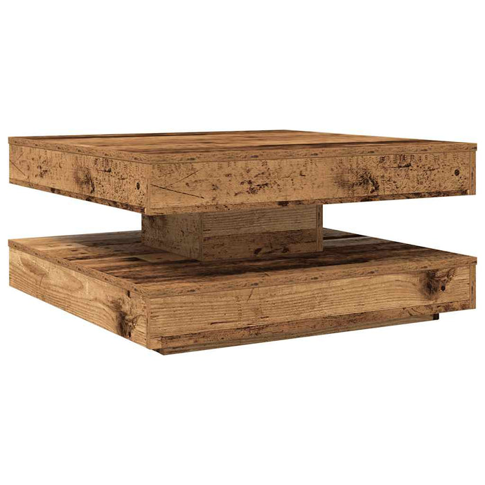 Măsuță cafea rotativă 360 grade, lemn vechi 70x70x34,5 cm - WALTI WALTI