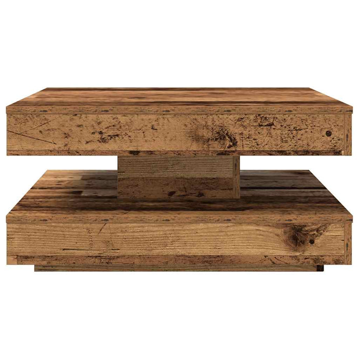 Măsuță cafea rotativă 360 grade, lemn vechi 70x70x34,5 cm - WALTI WALTI