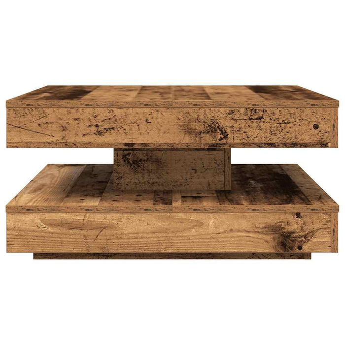 Măsuță cafea rotativă 360 grade, lemn vechi 70x70x34,5 cm - WALTI WALTI