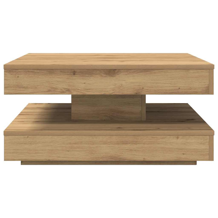 Măsuță cafea rotativă 360 grade, stejar artizanal 70x70x34,5 cm - WALTI WALTI