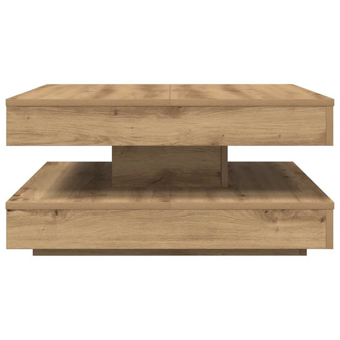 Măsuță cafea rotativă 360 grade, stejar artizanal 70x70x34,5 cm - WALTI WALTI
