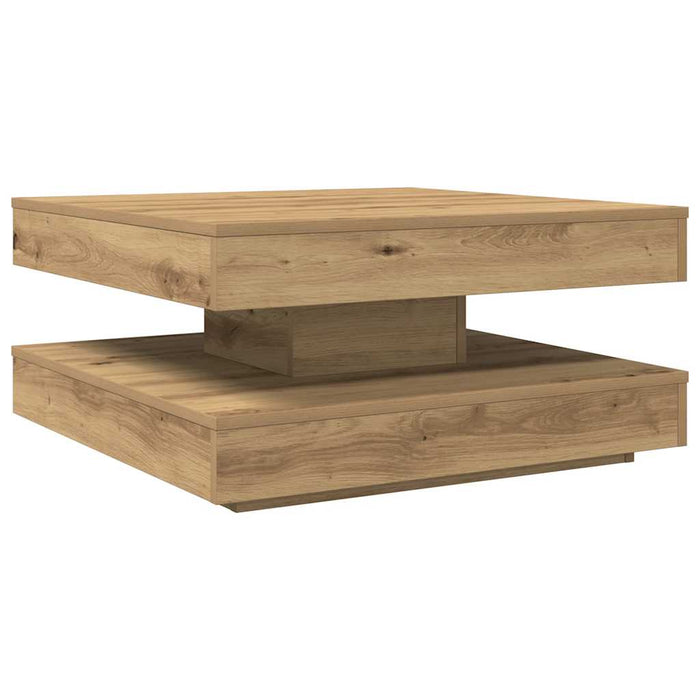 Măsuță cafea rotativă 360 grade, stejar artizanal 70x70x34,5 cm - WALTI WALTI