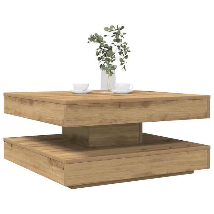 Măsuță cafea rotativă 360 grade, stejar artizanal 70x70x34,5 cm - WALTI WALTI