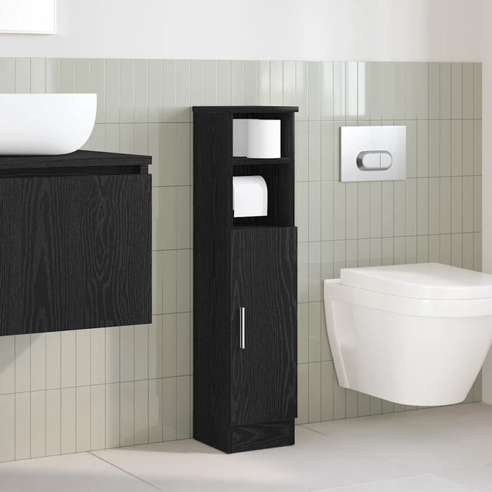 Dulap de baie cu suport role, negru, 20,5x22x90 cm - WALTI WALTI