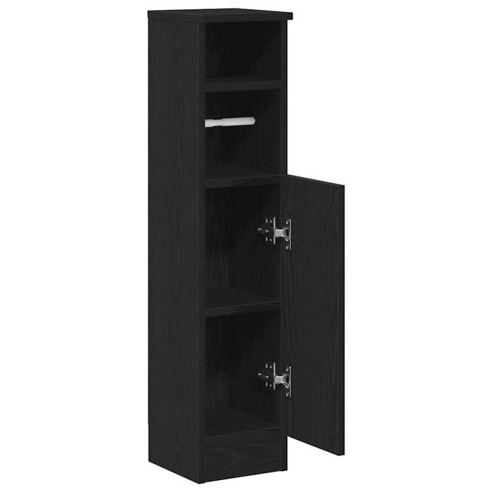 Dulap de baie cu suport role, negru, 20,5x22x90 cm - WALTI WALTI