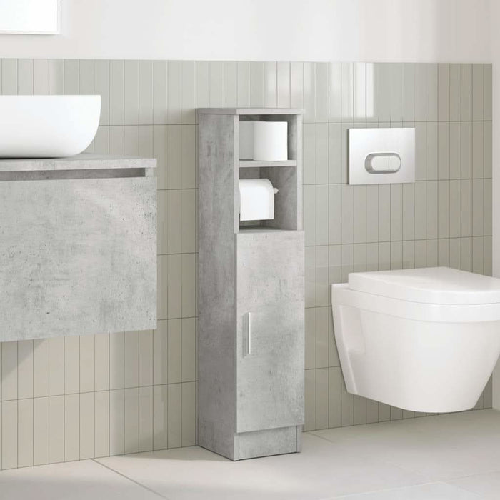 Dulap de baie cu suport role, gri beton, 20,5x22x90 cm - WALTI WALTI