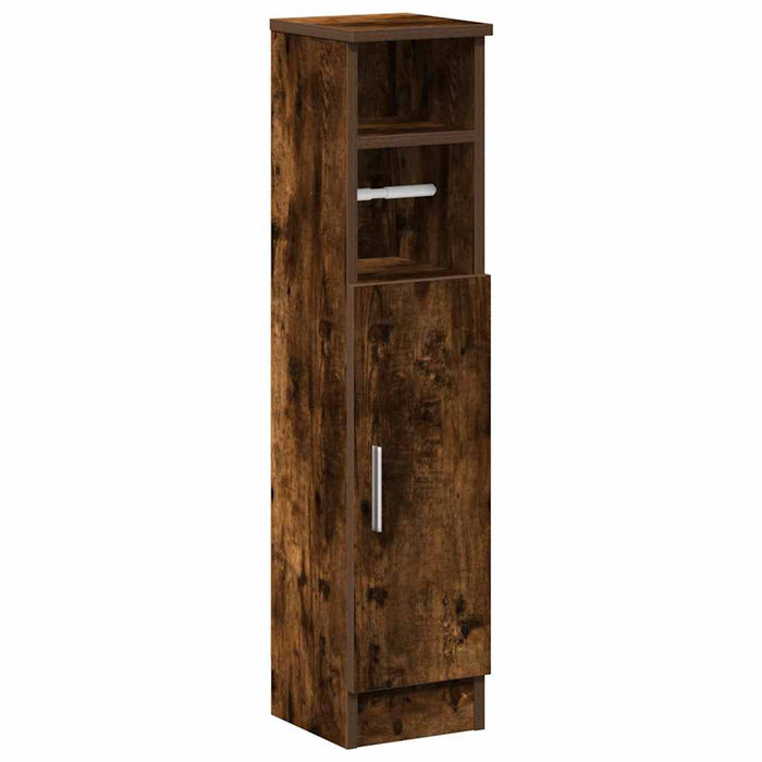 Dulap de baie cu suport role, stejar fumuriu, 20,5x22x90 cm - WALTI WALTI