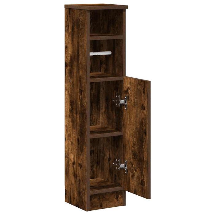 Dulap de baie cu suport role, stejar fumuriu, 20,5x22x90 cm - WALTI WALTI